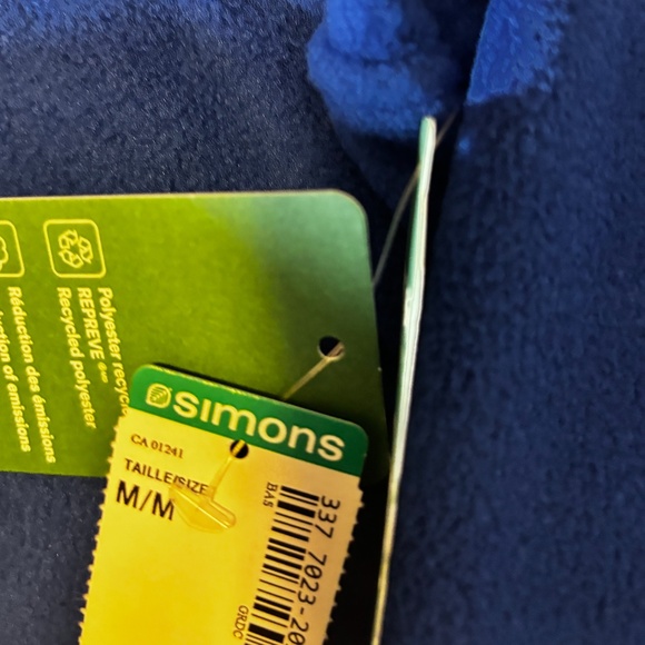 Blue half-button polar fleece pullover sweater NWT - Picture 8 of 12